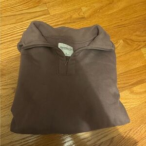 Brown Quarter-Zip Pullover Abercrombie
